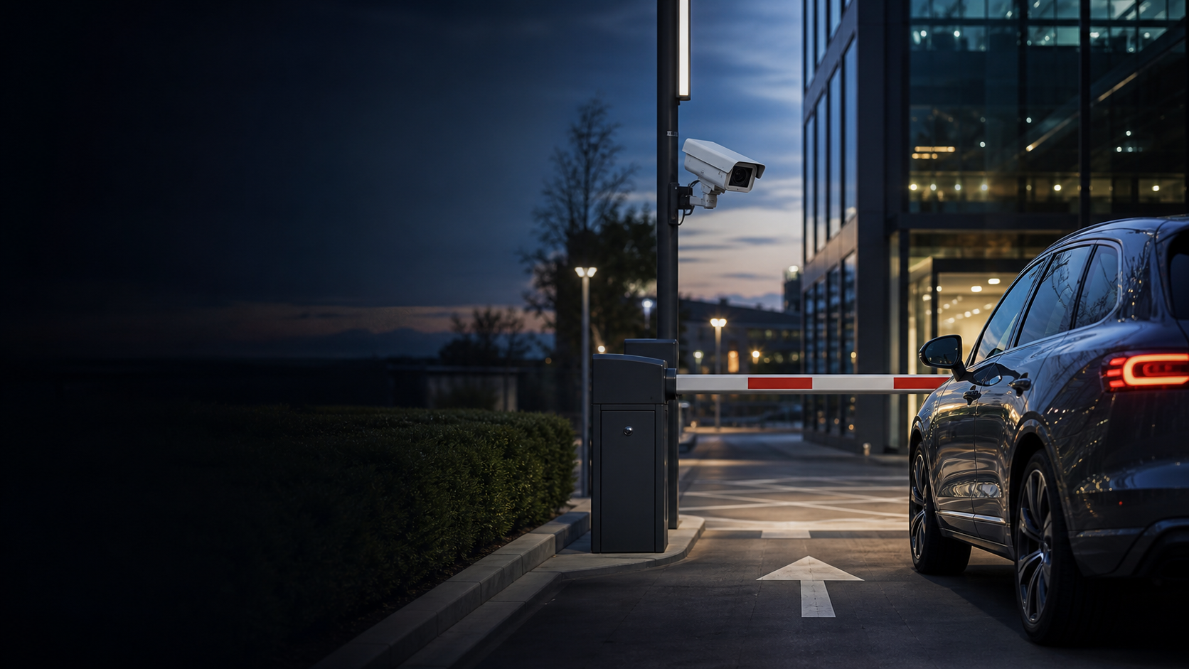 Автоматический шлагбаум ParkWS на въезде парковки